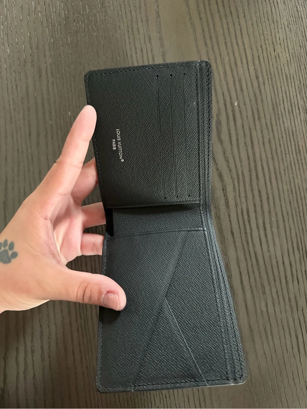 Louis Vuitton Black Monogram Compact Money Clip Wallet